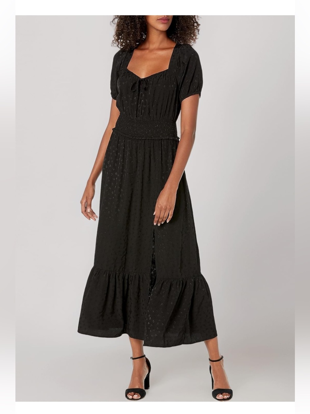 💣💥PAIGE Black Maxi  Dress with Smocked Waist & Puff Sleeves